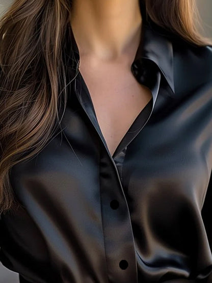 Lunasilk™ Satin Blouse — Effortless That Empowers You All Day