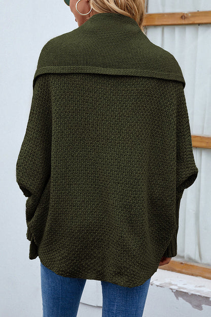 Color Dolman Sleeve Knitted Cardigan