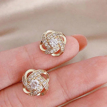 Spiral Flower Cross Earrings