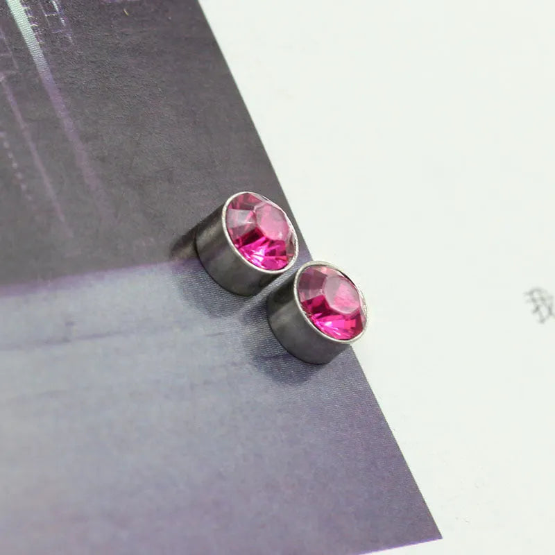Modern Pink Crystal Earrings