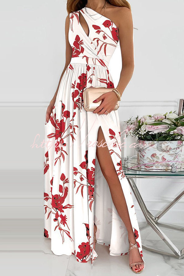 Jolie One Shoulder Cutout Slit Maxi Dress