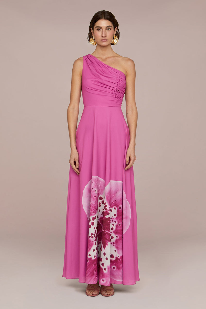 Letitia Printed One Shoulder Maxi Dress