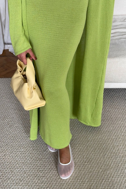 V Neck Cotton Knit Bodycon Two Piece Set