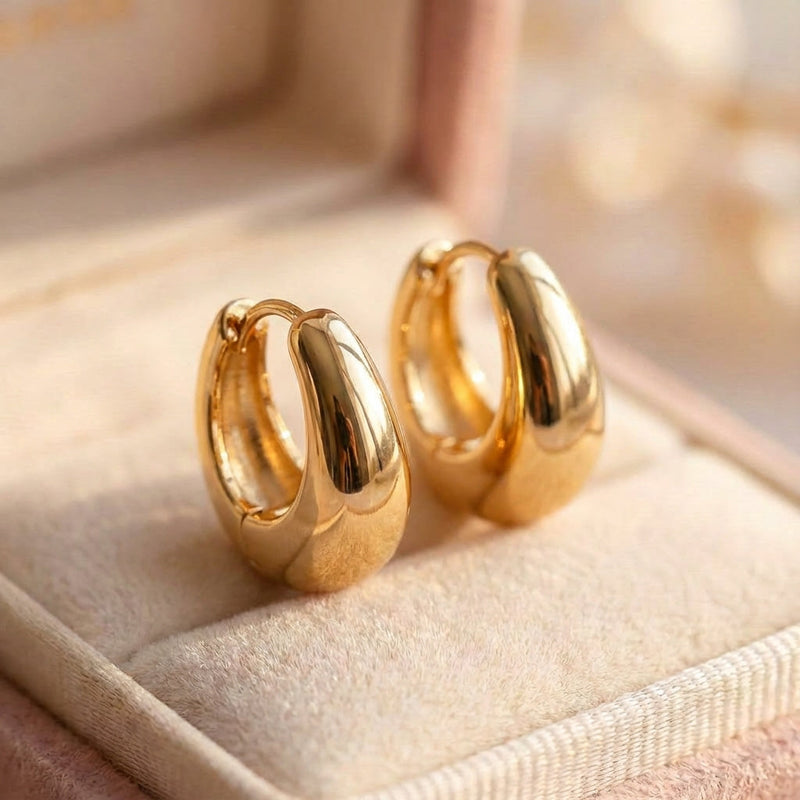 Aurora Oval Gold Earrings