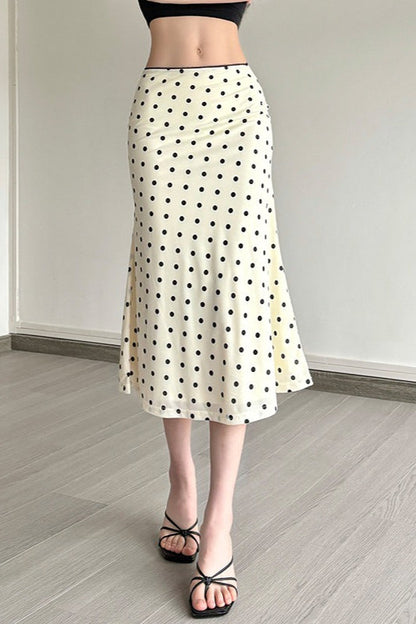 Polka Dot High Waist Bodycon Skirt