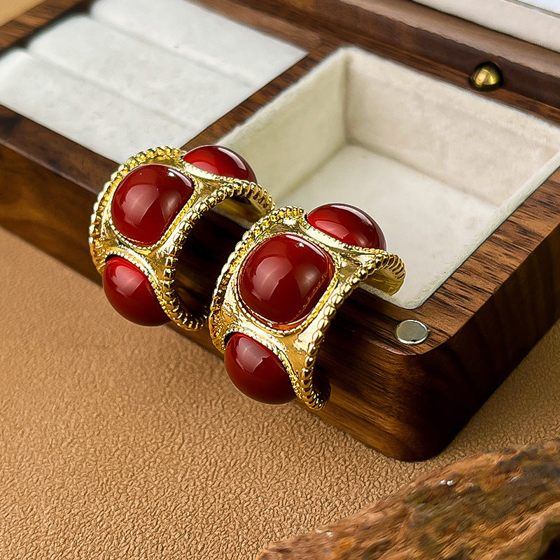 Vintage Ruby Earrings