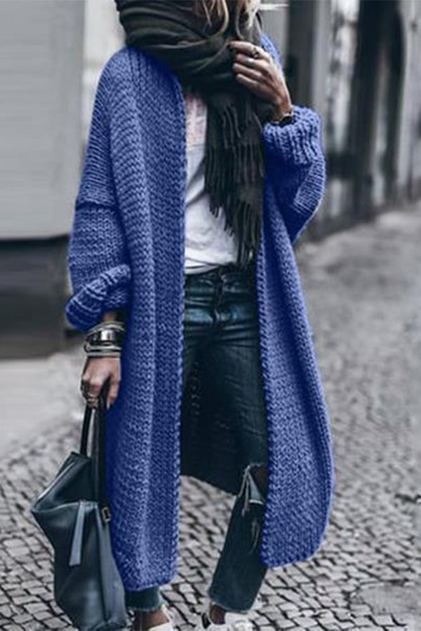 Long Sleeve Knitted Cardigan ( Suggest to Choose Two Sizes Up)