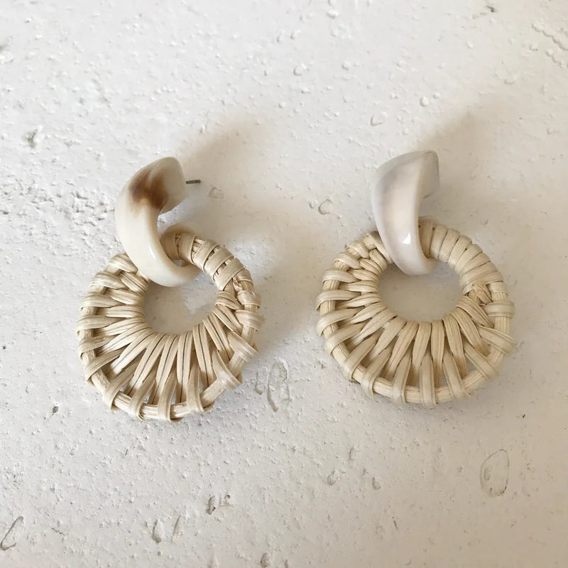 Bohemian Rattan Earrings