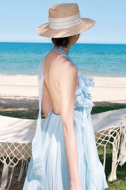 Halter Slim 3d Maxi Dress