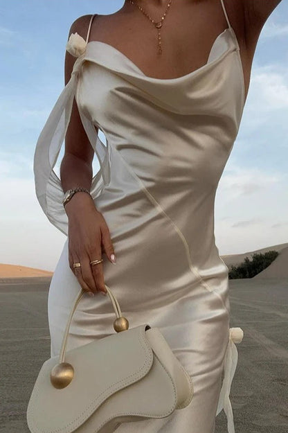 Satin Backless Maxi Dress