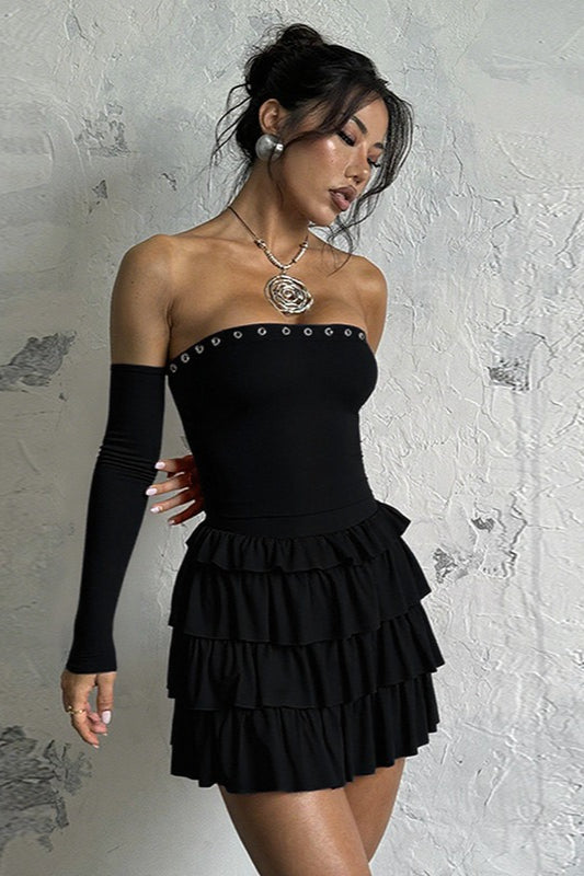 Long Sleeve Off Shoulder Mini Dress