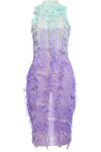 Veronica Gradient Semi-sheer Midi Dress