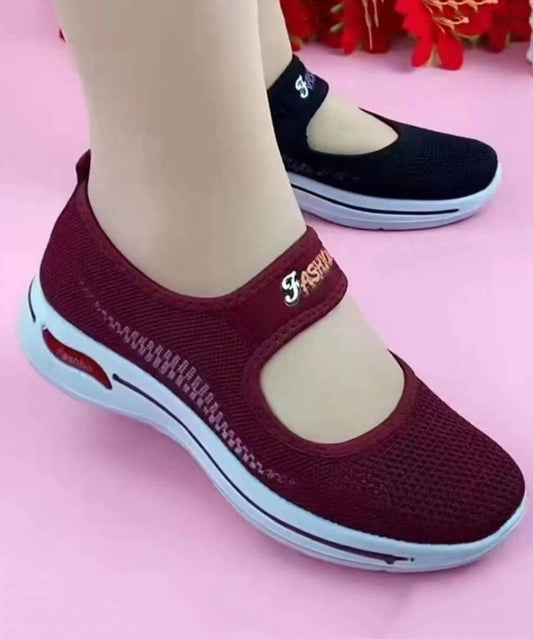 Comfy Flat Feet Shoes Mulberry Breathable Mesh