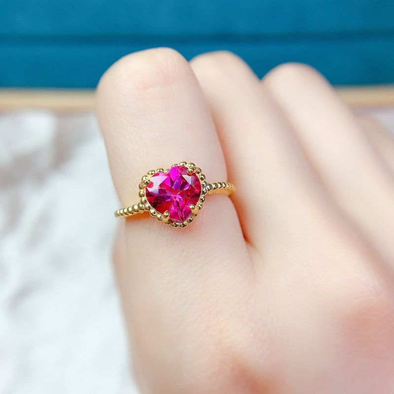 Romantic Ruby Heart Ring