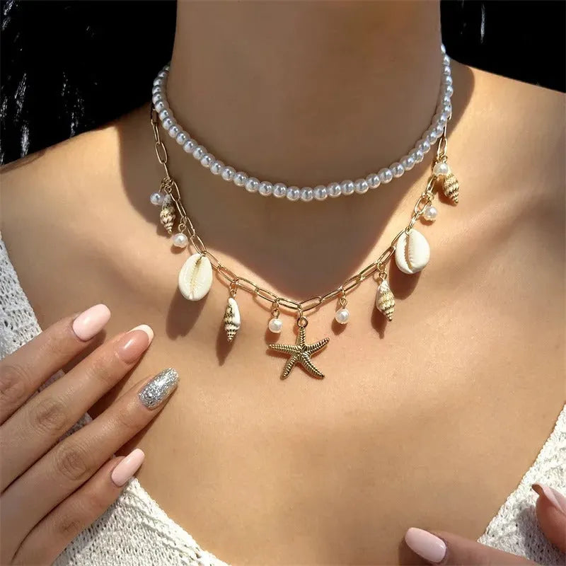 Elegant Pearl Shell Necklace
