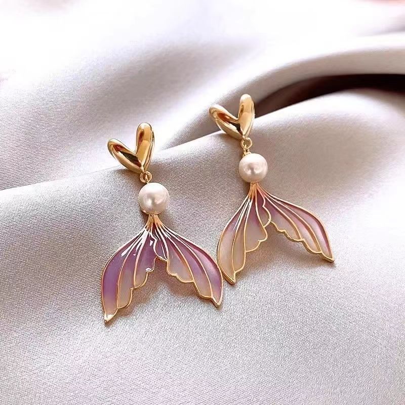 Elegant Pearl Mermaid Earrings