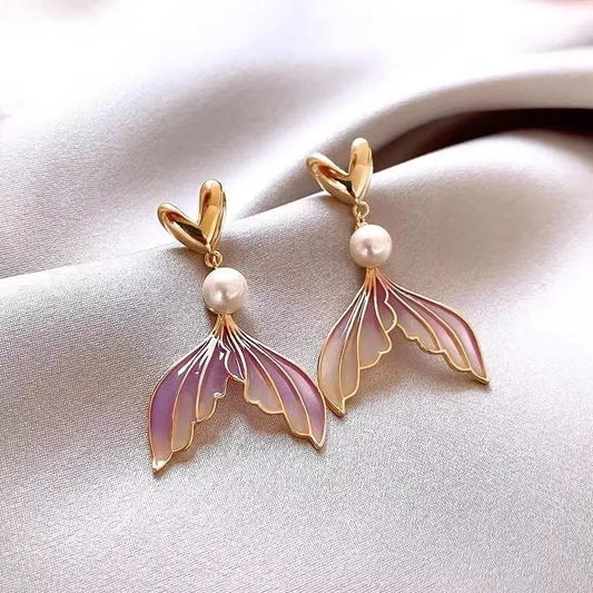 Elegant Pearl Mermaid Earrings