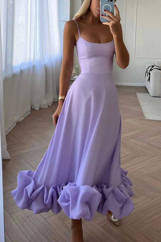 ' Camisole Waist Cinching Charm Multi-color Banquet Party Midi Skirt