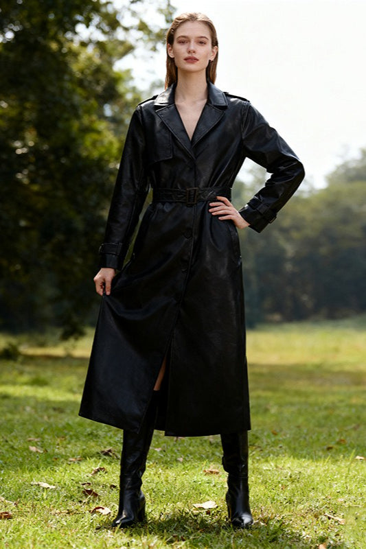 Style Single Breast Belted Overcoat