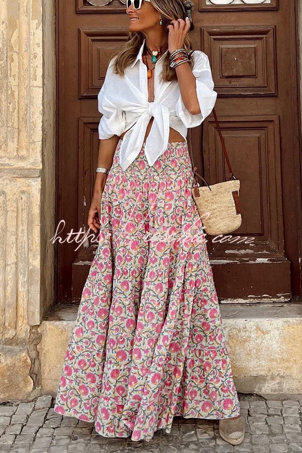 Plan for Paradise Smocked Waist Maxi Skirt