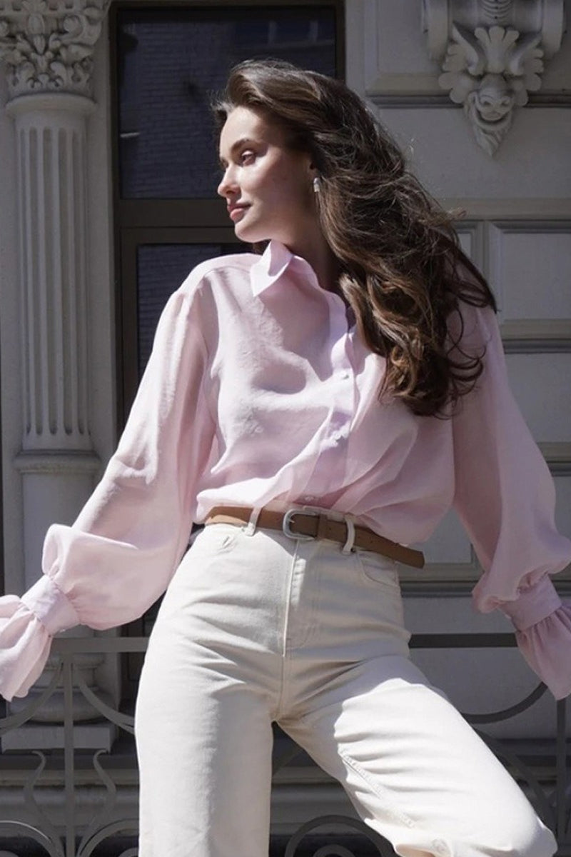 Tencel Loose Long-sleeve Blouse