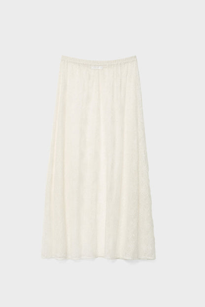 Feeling Lace Elastic Waist Maxi Skirt