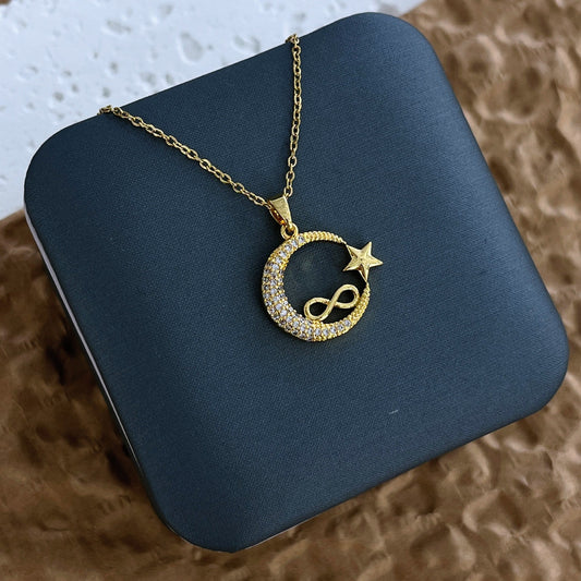 Celestial Moon Star Necklace