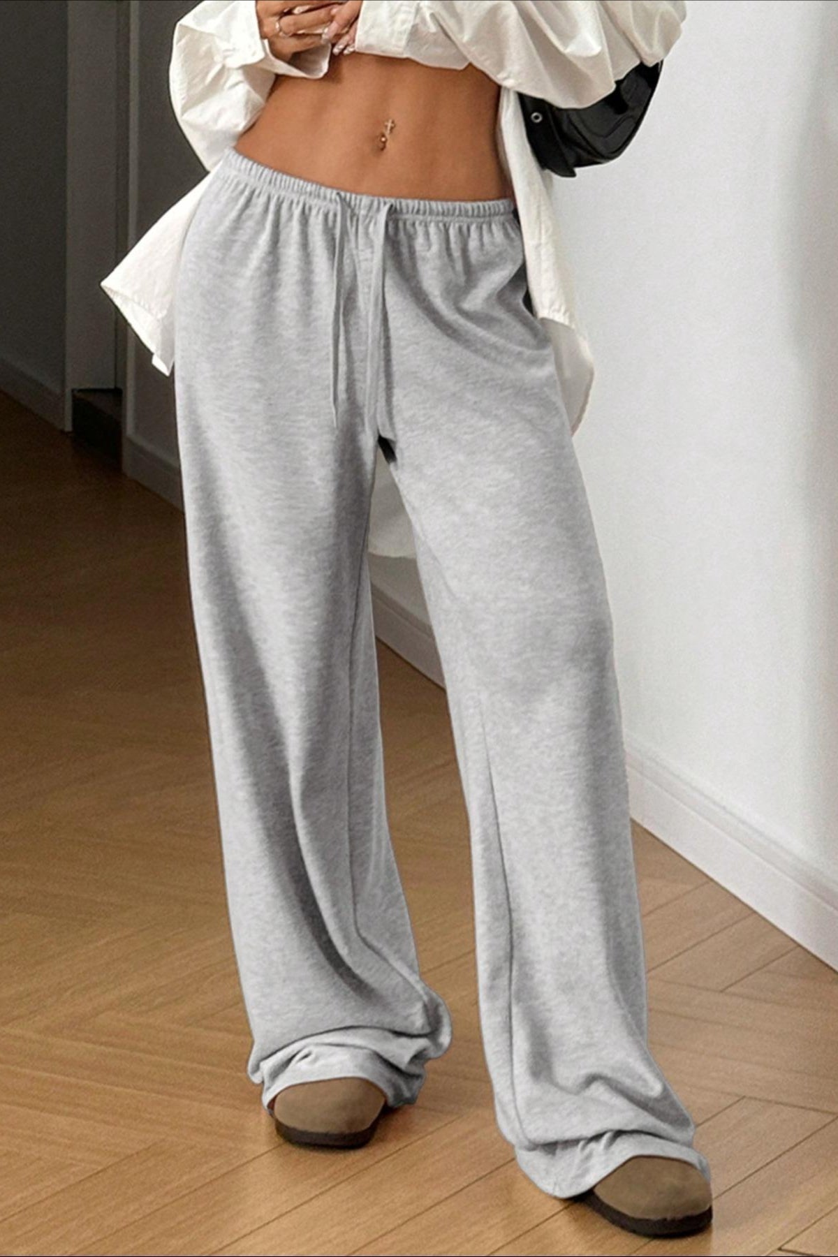 Drawstring Waist Knit Pants