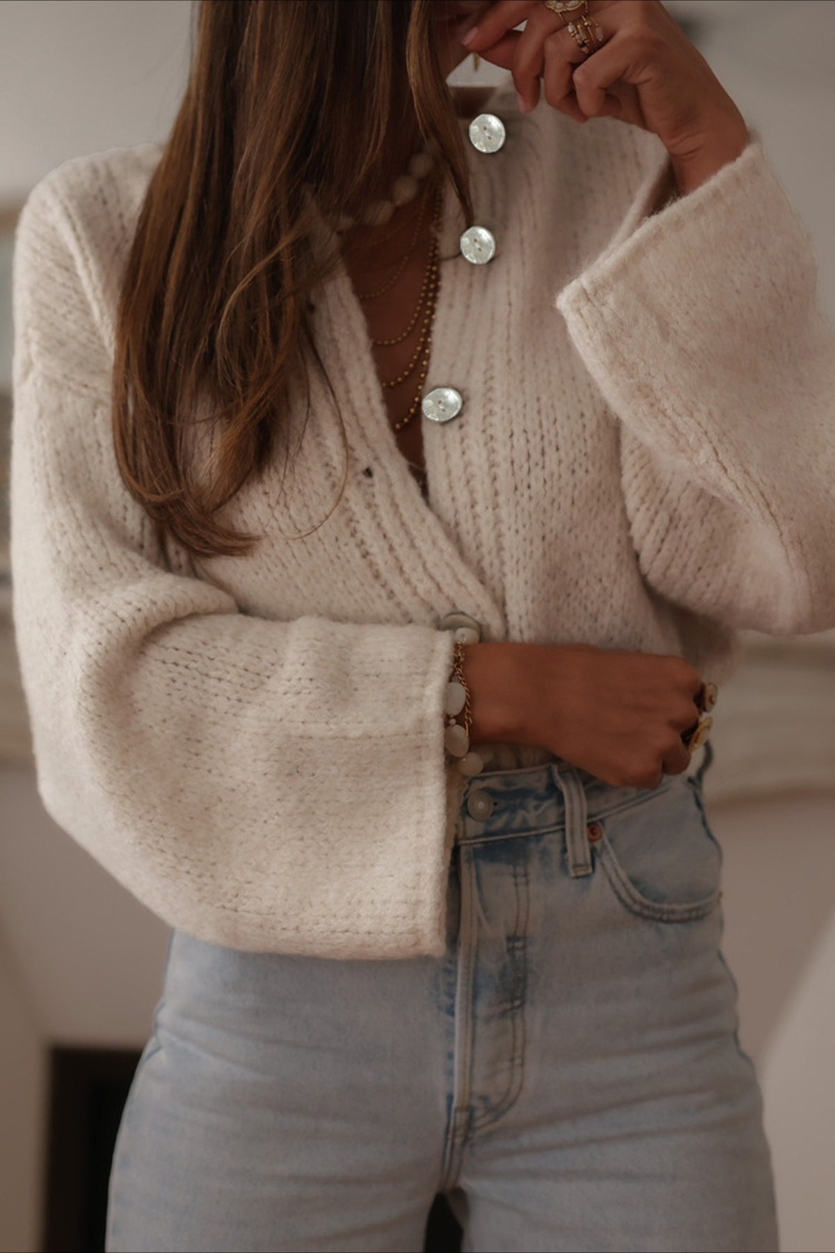 Single Breasted Knit Cardigan