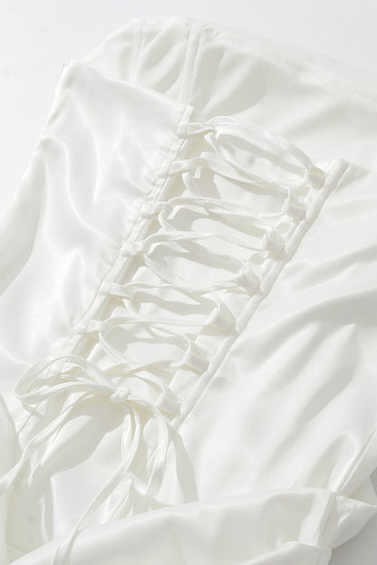 Strapless Scarf Detail Bodycon Mini Dress
