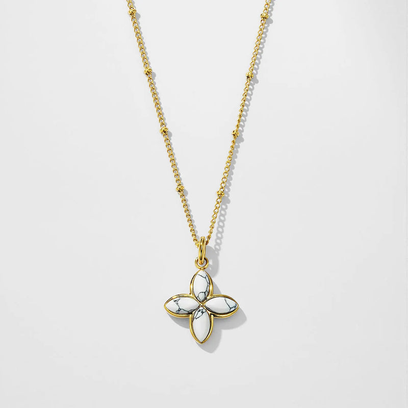 Classic Marble Cross Necklace
