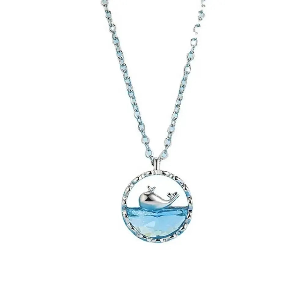 Elegant Crystal Whale Necklace