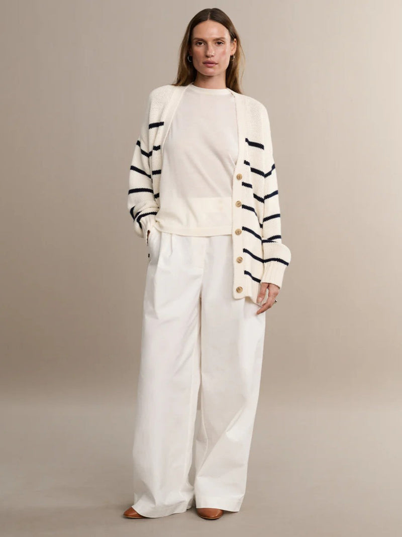 Striped Loose Knit Cardigan