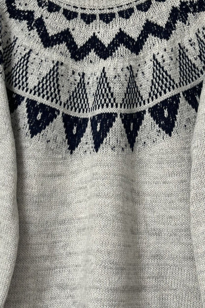 Slouchy Jacquard Loose Knit Pullover Sweater