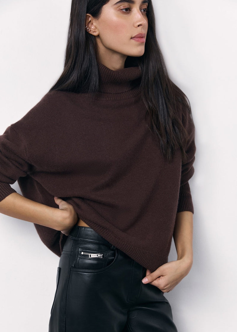 Red Turtleneck Knit Sweater