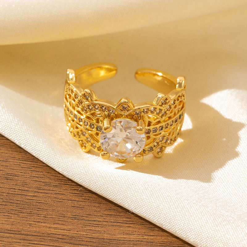 Elegant Crystal Gold Ring