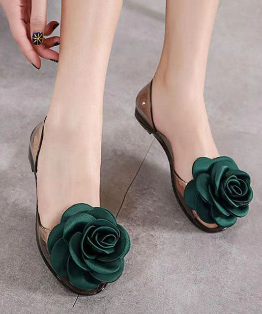 Comfortable Splicing Flat Sandals Blackish Green