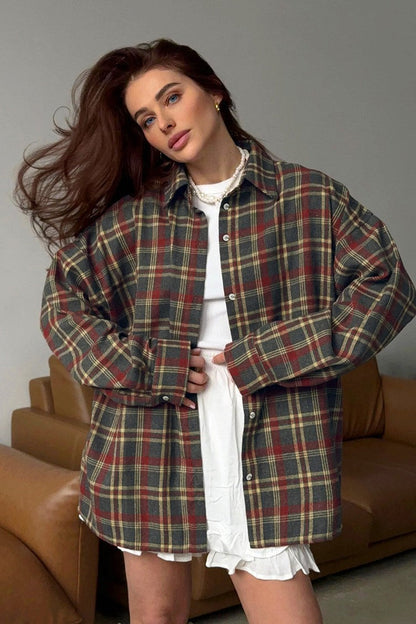 Plaid Relaxed Fit Blouse