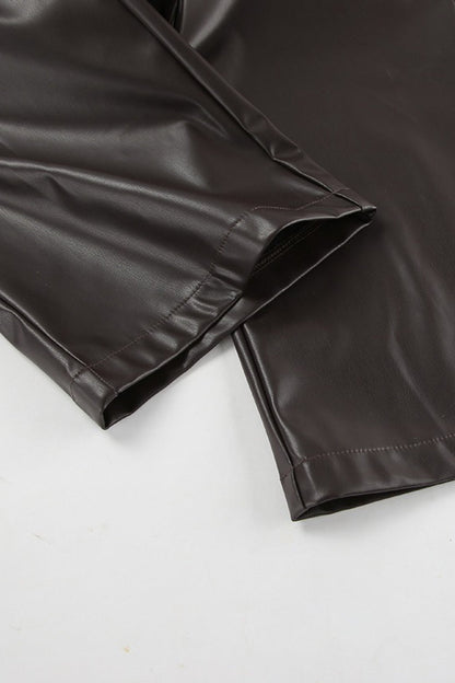 Fleece High Waist Straight Pants