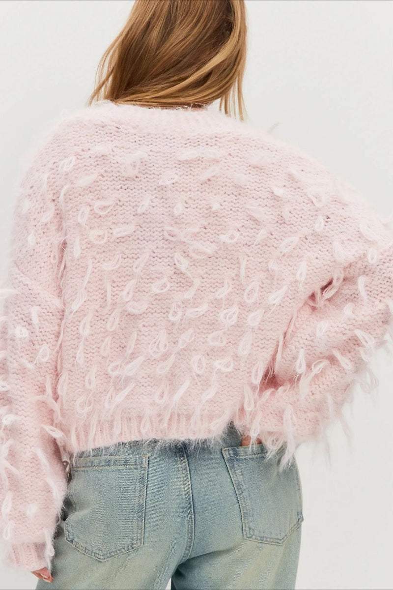 Slouchy V-neck Tasseled Loose Sweater