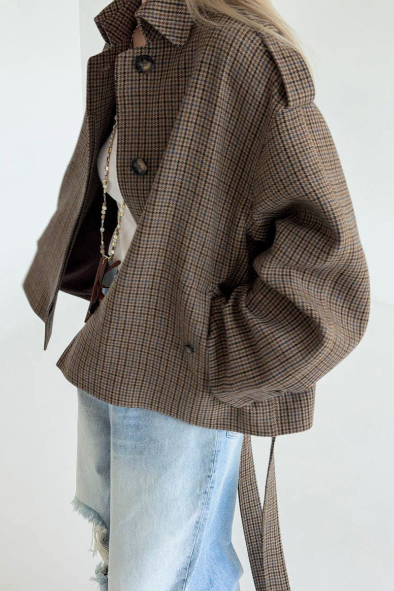 Houndstooth Demure Designer Coat