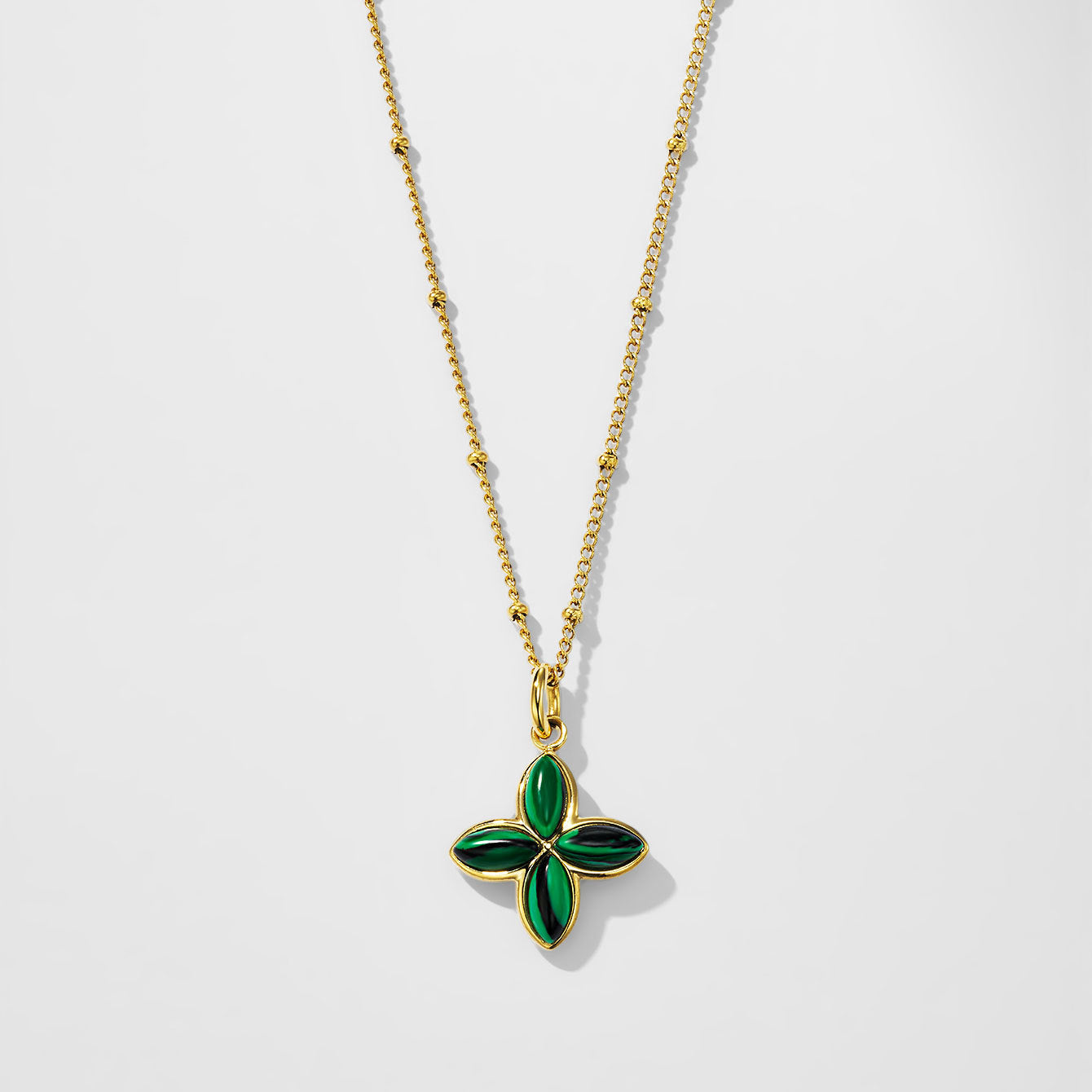 Elegant Green Cross Necklace
