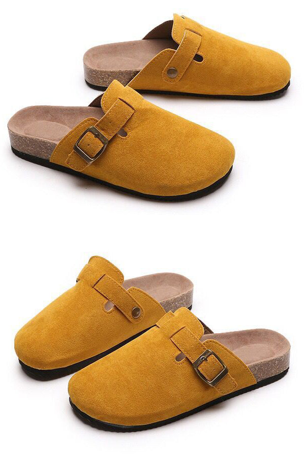Flat Half Slippers Outer Wear Round Toe Half Slippers