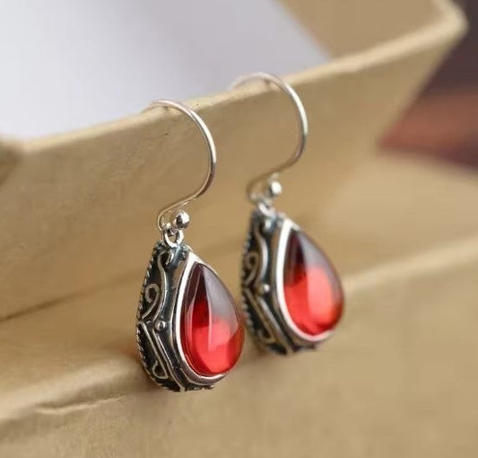 Vintage Red Stone Dangle