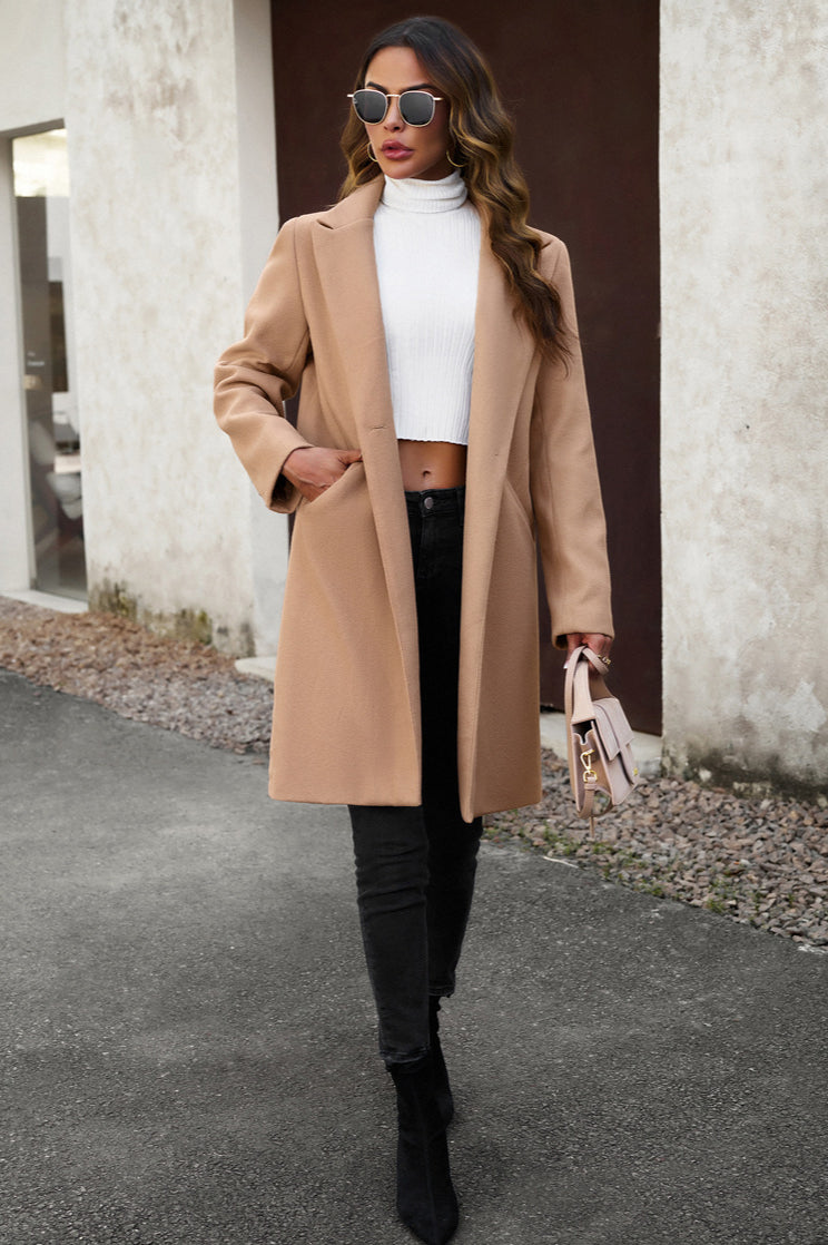 Wool Blend Longline Coat