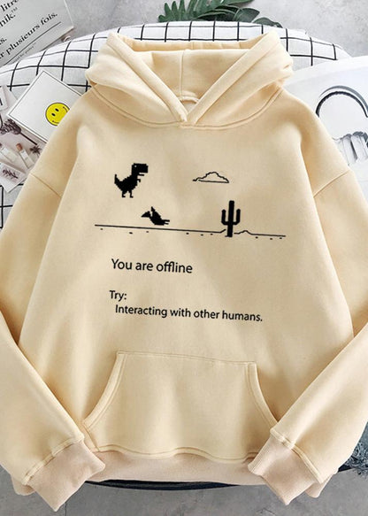 Offline Dinosaur Hoodie - Fun Retro Sweater