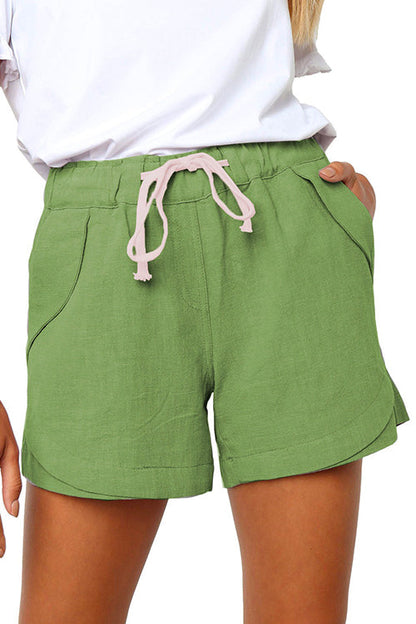 Moxidress Drawstring High Waist Shorts