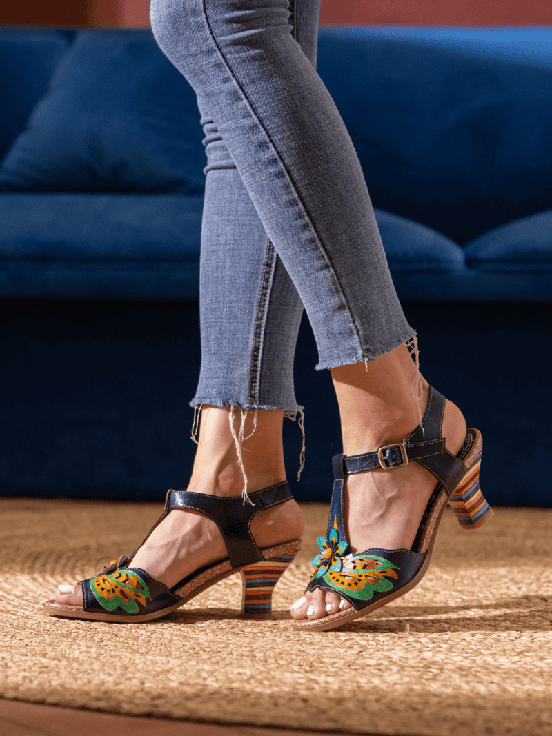 Soffia | Estella Leather T-strap Pump