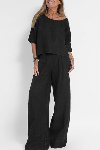 Color Half Sleeve Cotton Shirt Pants Set