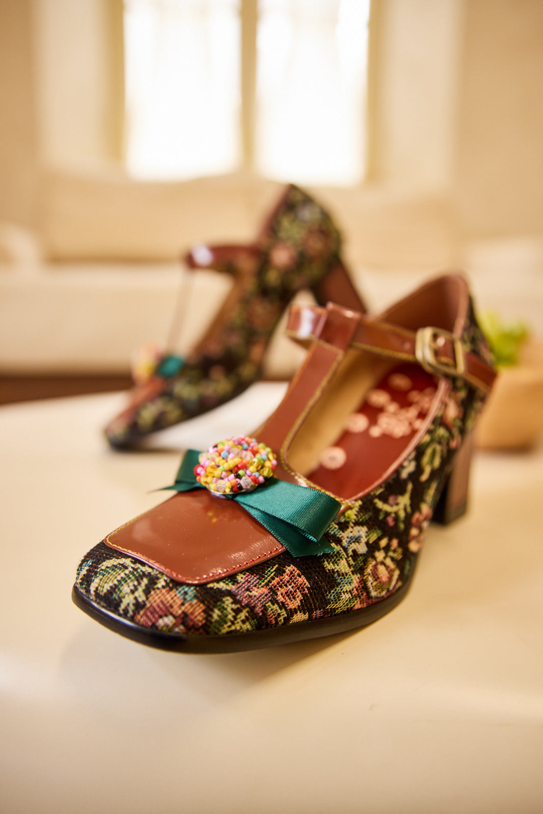 Soffia | Reese Sprinkle Applique T-strap Pump